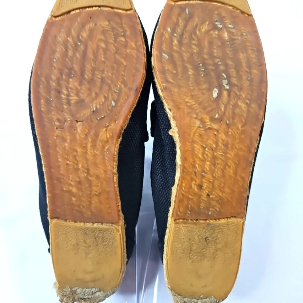 Hermes Black Espadrilles Loafers Size 36